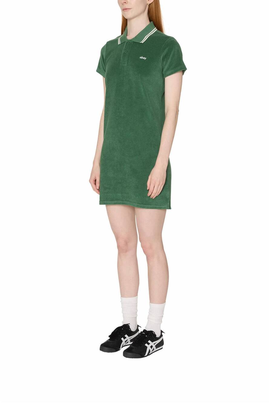 NEW OBEY CLOTHING lucia polo dress in green - Picture 3 of 3